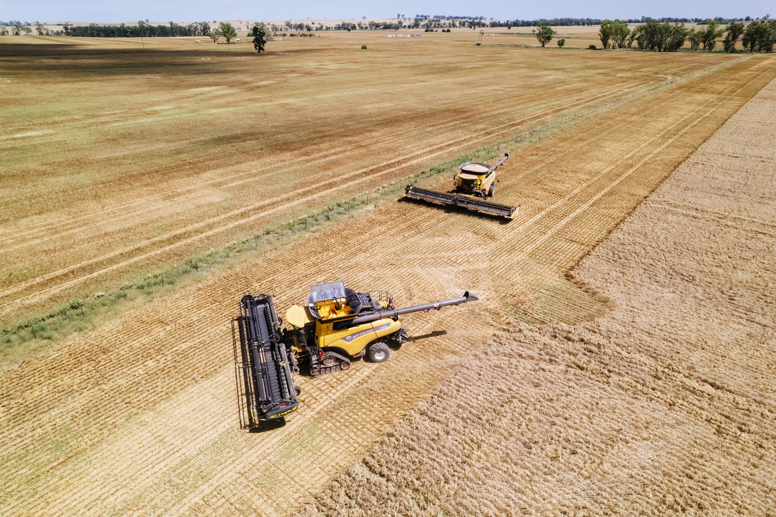 Case IH harvest shot from the air