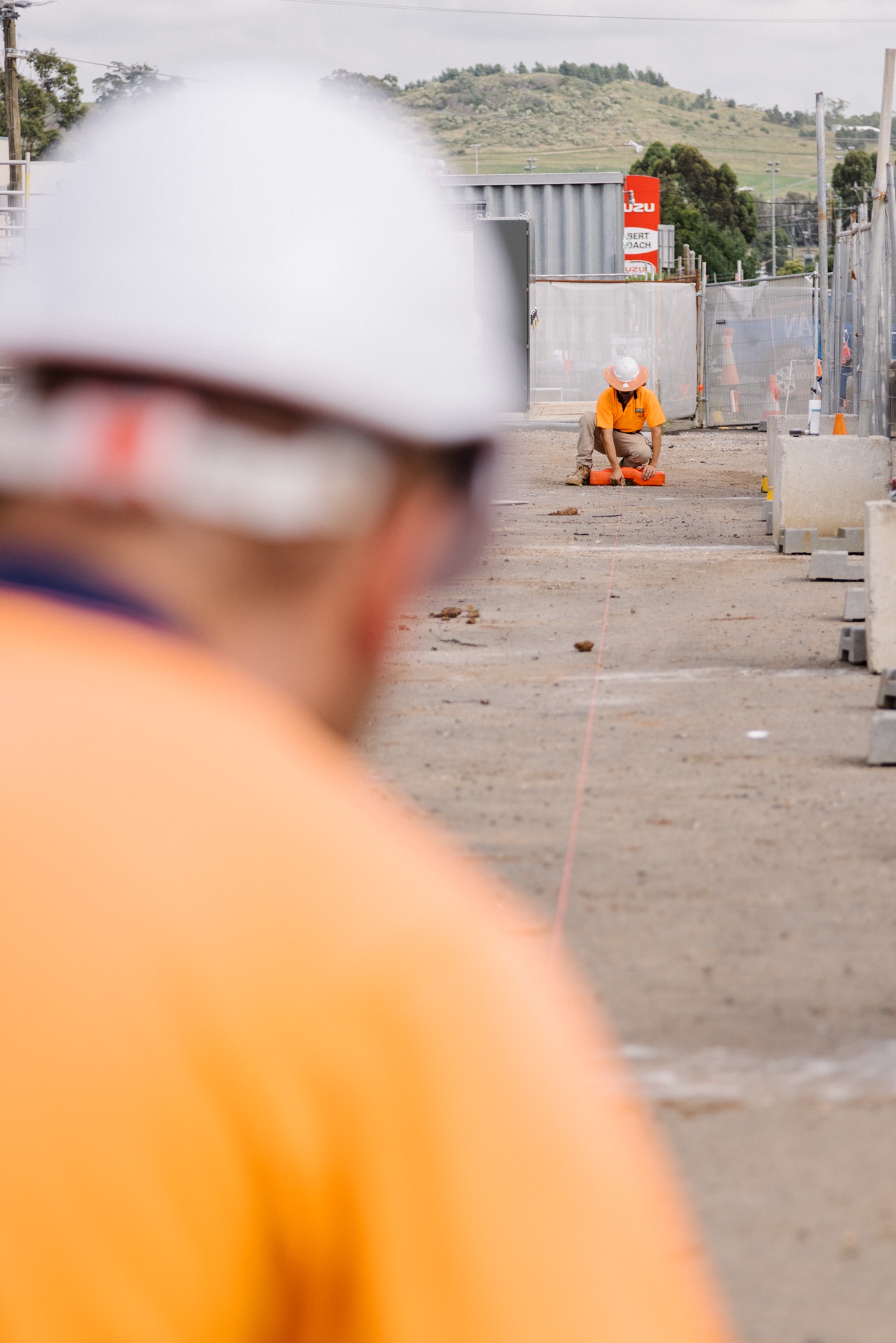Hibernian Contracting crew on site in hi-vis